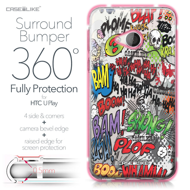 HTC U Play case Comic Captions 2914 Bumper Case Protection | CASEiLIKE.com