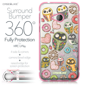 HTC U Play case Owl Graphic Design 3315 Bumper Case Protection | CASEiLIKE.com