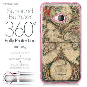 HTC U Play case World Map Vintage 4607 Bumper Case Protection | CASEiLIKE.com