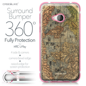 HTC U Play case World Map Vintage 4608 Bumper Case Protection | CASEiLIKE.com