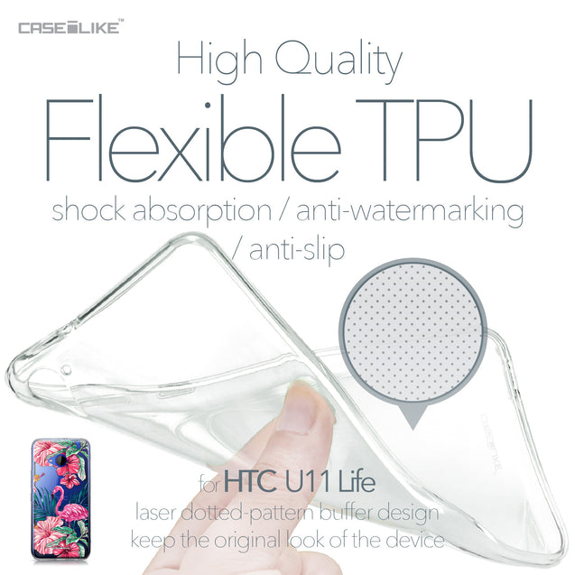 HTC U11 Life case Tropical Flamingo 2239 Soft Gel Silicone Case | CASEiLIKE.com