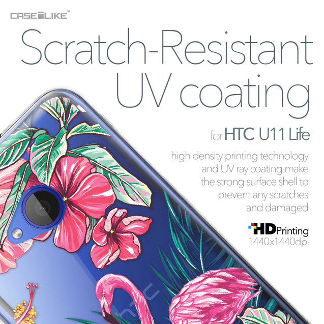 HTC U11 Life case Tropical Flamingo 2239 with UV-Coating Scratch-Resistant Case | CASEiLIKE.com