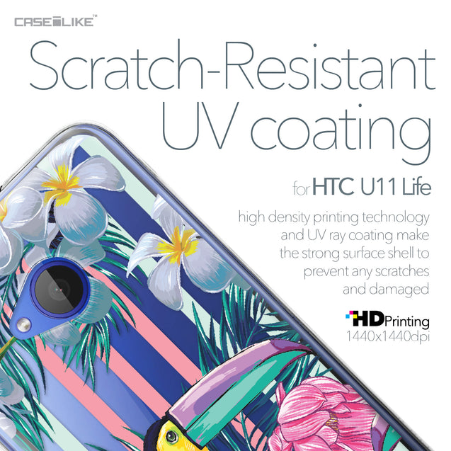 HTC U11 Life case Tropical Floral 2240 with UV-Coating Scratch-Resistant Case | CASEiLIKE.com
