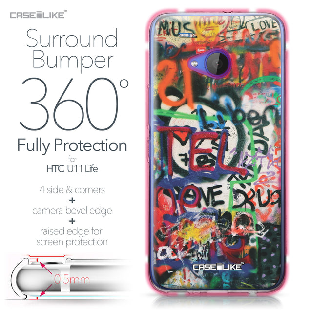 HTC U11 Life case Graffiti 2721 Bumper Case Protection | CASEiLIKE.com