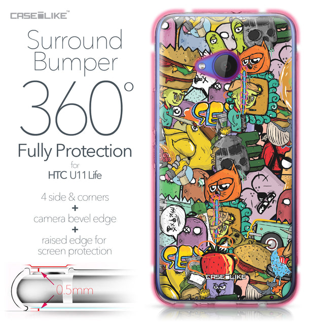HTC U11 Life case Graffiti 2731 Bumper Case Protection | CASEiLIKE.com
