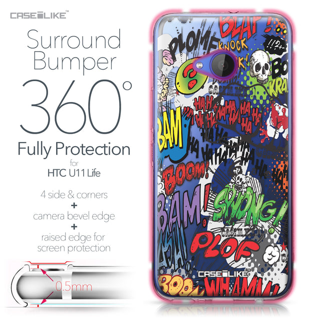 HTC U11 Life case Comic Captions 2914 Bumper Case Protection | CASEiLIKE.com