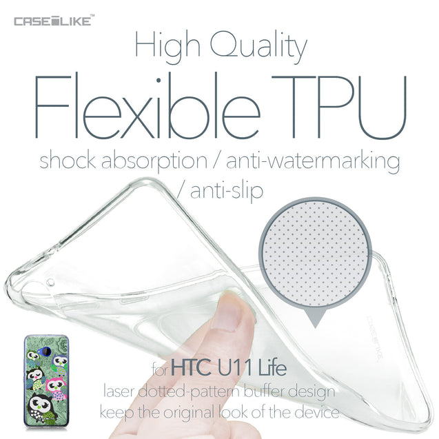HTC U11 Life case Owl Graphic Design 3313 Soft Gel Silicone Case | CASEiLIKE.com
