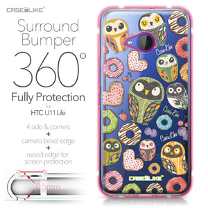 HTC U11 Life case Owl Graphic Design 3315 Bumper Case Protection | CASEiLIKE.com