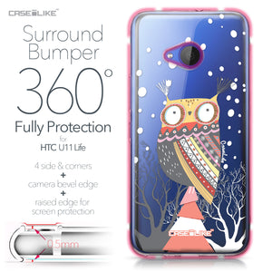 HTC U11 Life case Owl Graphic Design 3317 Bumper Case Protection | CASEiLIKE.com