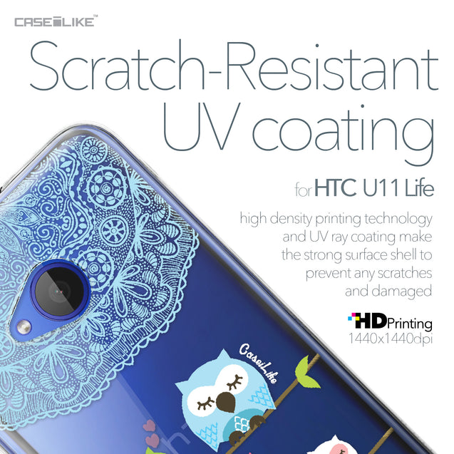HTC U11 Life case Owl Graphic Design 3318 with UV-Coating Scratch-Resistant Case | CASEiLIKE.com