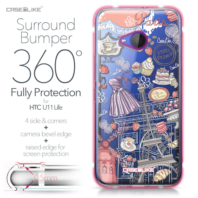 HTC U11 Life case Paris Holiday 3907 Bumper Case Protection | CASEiLIKE.com