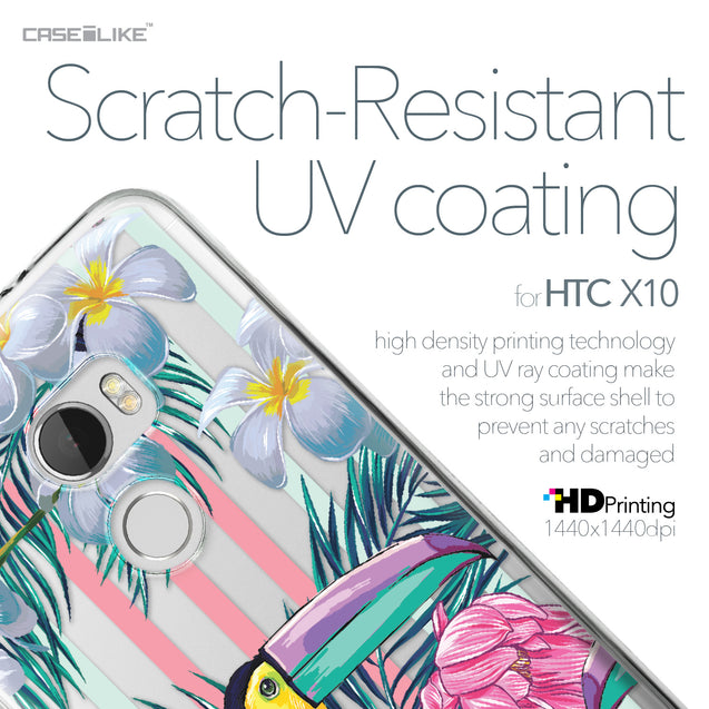 HTC One X10 case Tropical Floral 2240 with UV-Coating Scratch-Resistant Case | CASEiLIKE.com