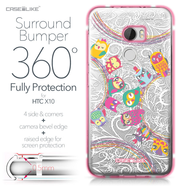 HTC One X10 case Owl Graphic Design 3316 Bumper Case Protection | CASEiLIKE.com
