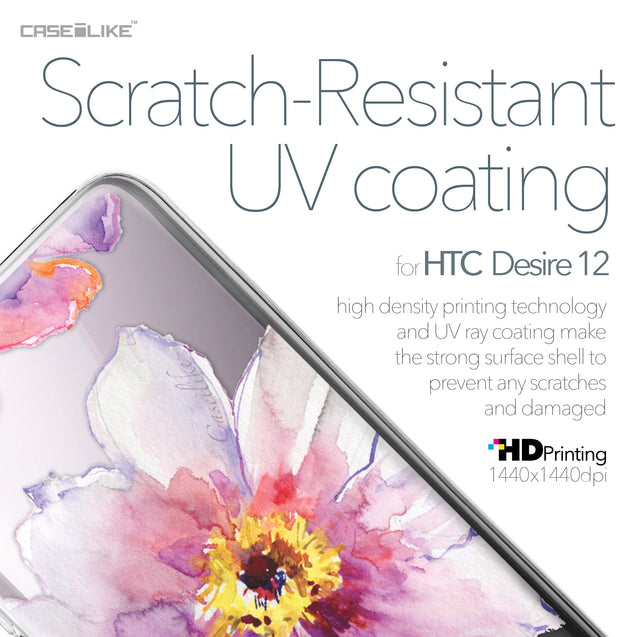 HTC Desire 12 case Watercolor Floral 2231 with UV-Coating Scratch-Resistant Case | CASEiLIKE.com