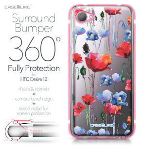 HTC Desire 12 case Watercolor Floral 2234 Bumper Case Protection | CASEiLIKE.com