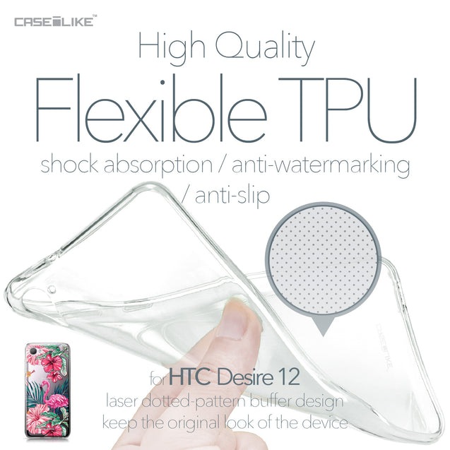 HTC Desire 12 case Tropical Flamingo 2239 Soft Gel Silicone Case | CASEiLIKE.com