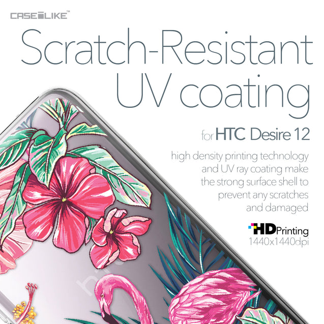 HTC Desire 12 case Tropical Flamingo 2239 with UV-Coating Scratch-Resistant Case | CASEiLIKE.com