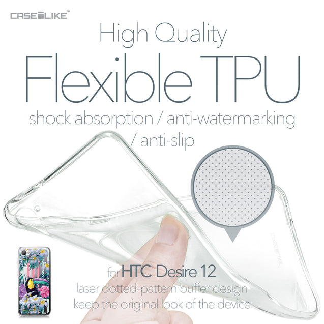 HTC Desire 12 case Tropical Floral 2240 Soft Gel Silicone Case | CASEiLIKE.com