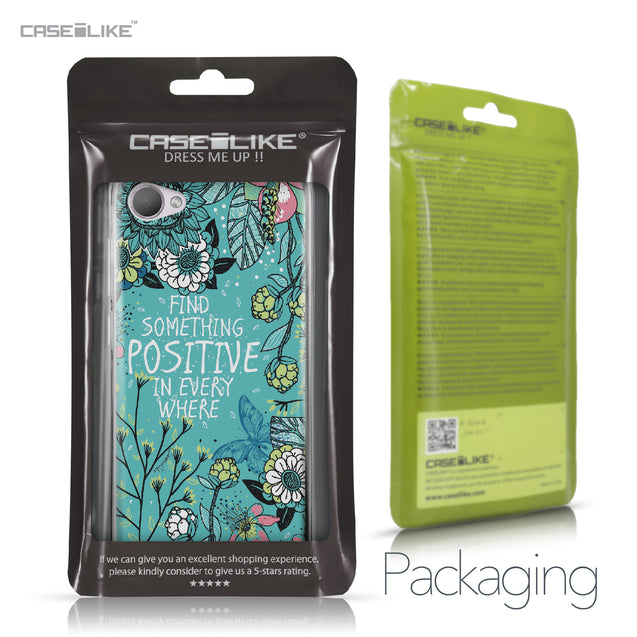 HTC Desire 12 case Blooming Flowers Turquoise 2249 Retail Packaging | CASEiLIKE.com