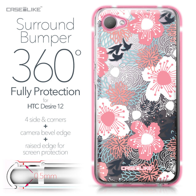 HTC Desire 12 case Japanese Floral 2255 Bumper Case Protection | CASEiLIKE.com