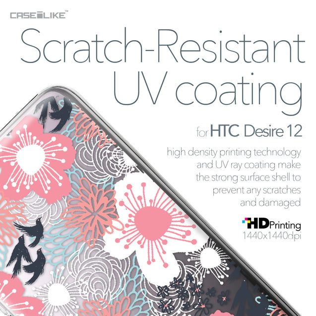 HTC Desire 12 case Japanese Floral 2255 with UV-Coating Scratch-Resistant Case | CASEiLIKE.com