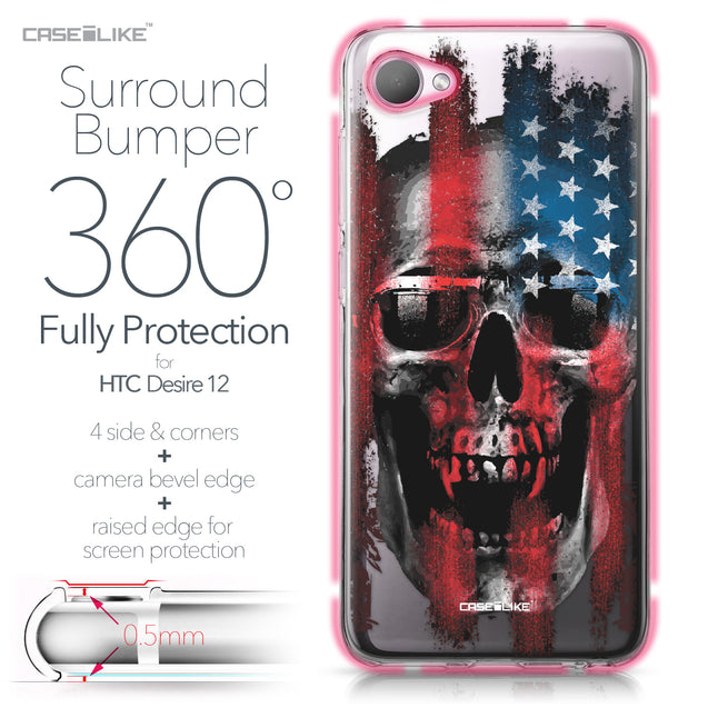 HTC Desire 12 case Art of Skull 2532 Bumper Case Protection | CASEiLIKE.com