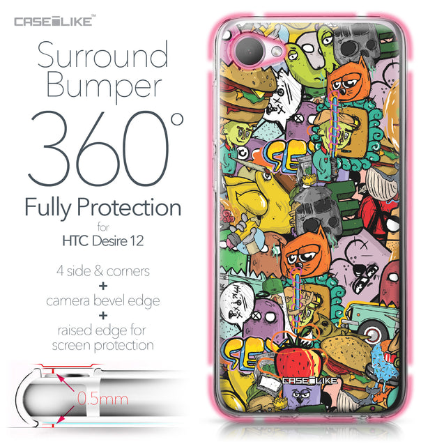 HTC Desire 12 case Graffiti 2731 Bumper Case Protection | CASEiLIKE.com