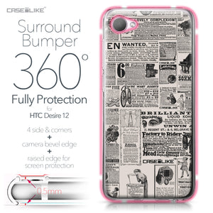 HTC Desire 12 case Vintage Newspaper Advertising 4818 Bumper Case Protection | CASEiLIKE.com
