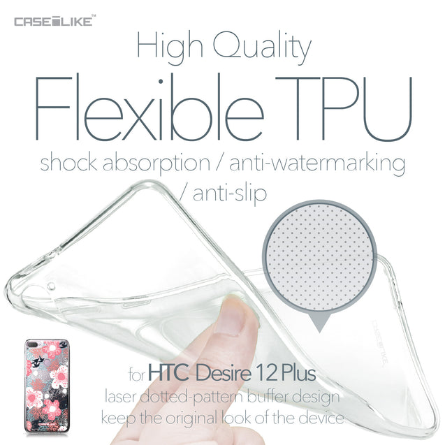 HTC Desire 12 Plus case Japanese Floral 2255 Soft Gel Silicone Case | CASEiLIKE.com