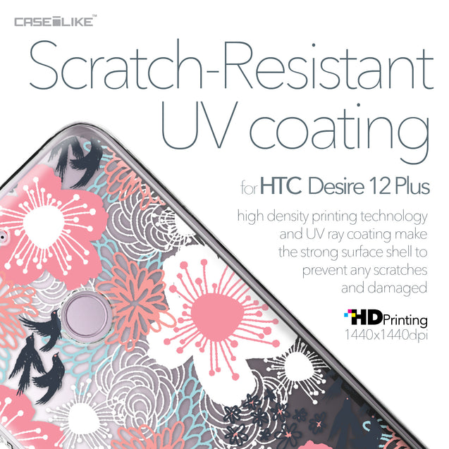 HTC Desire 12 Plus case Japanese Floral 2255 with UV-Coating Scratch-Resistant Case | CASEiLIKE.com