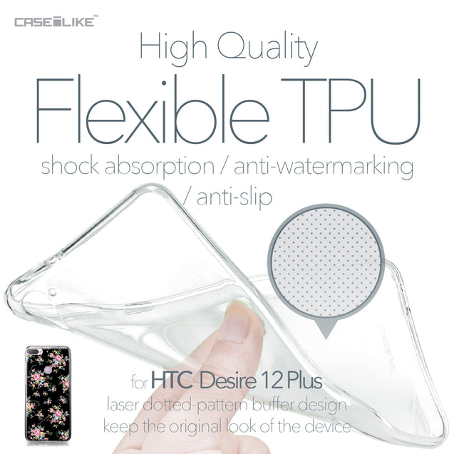 HTC Desire 12 Plus case Floral Rose Classic 2261 Soft Gel Silicone Case | CASEiLIKE.com