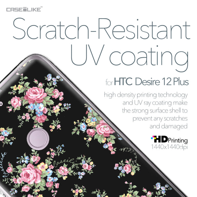 HTC Desire 12 Plus case Floral Rose Classic 2261 with UV-Coating Scratch-Resistant Case | CASEiLIKE.com