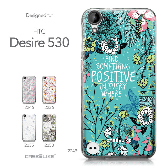 HTC Desire 530 case Blooming Flowers Turquoise 2249 Collection | CASEiLIKE.com