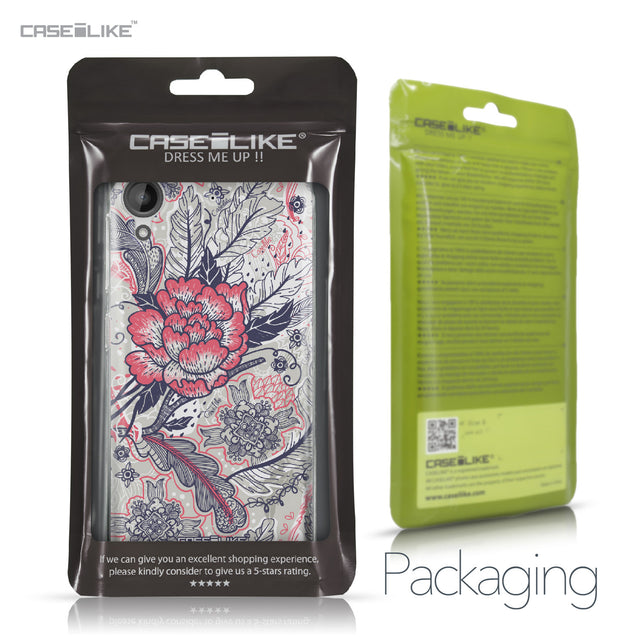 HTC Desire 530 case Vintage Roses and Feathers Beige 2251 Retail Packaging | CASEiLIKE.com