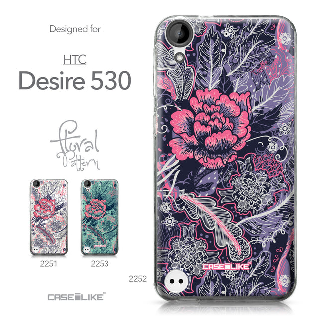 HTC Desire 530 case Vintage Roses and Feathers Blue 2252 Collection | CASEiLIKE.com