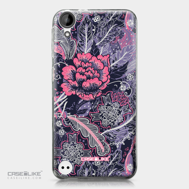 HTC Desire 530 case Vintage Roses and Feathers Blue 2252 | CASEiLIKE.com