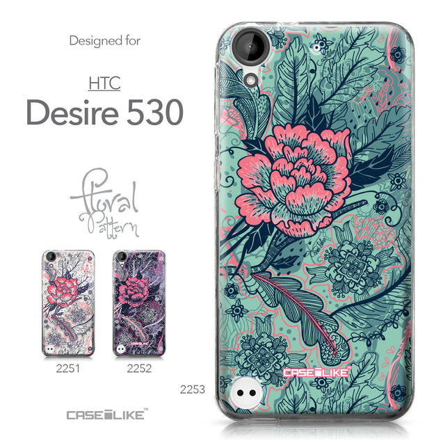 HTC Desire 530 case Vintage Roses and Feathers Turquoise 2253 Collection | CASEiLIKE.com