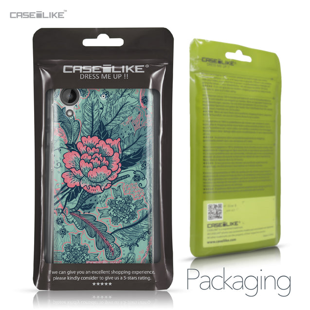 HTC Desire 530 case Vintage Roses and Feathers Turquoise 2253 Retail Packaging | CASEiLIKE.com
