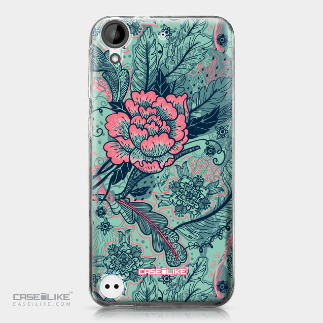 HTC Desire 530 case Vintage Roses and Feathers Turquoise 2253 | CASEiLIKE.com