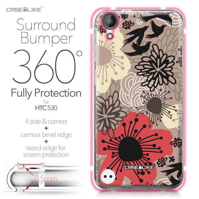 HTC Desire 530 case Japanese Floral 2254 Bumper Case Protection | CASEiLIKE.com
