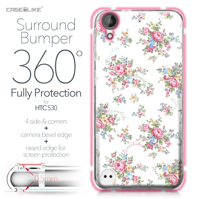 HTC Desire 530 case Floral Rose Classic 2260 Bumper Case Protection | CASEiLIKE.com