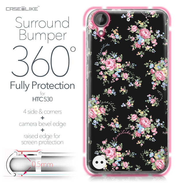 HTC Desire 530 case Floral Rose Classic 2261 Bumper Case Protection | CASEiLIKE.com