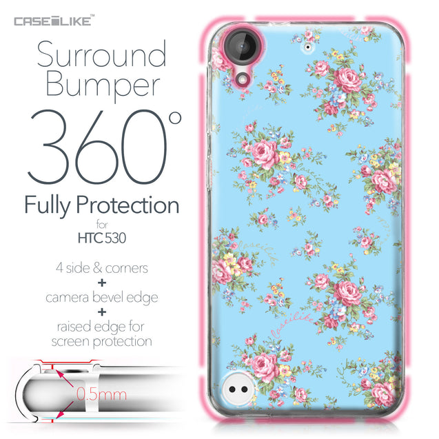 HTC Desire 530 case Floral Rose Classic 2263 Bumper Case Protection | CASEiLIKE.com