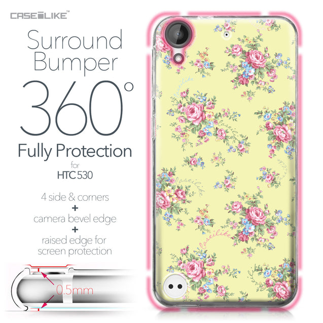 HTC Desire 530 case Floral Rose Classic 2264 Bumper Case Protection | CASEiLIKE.com