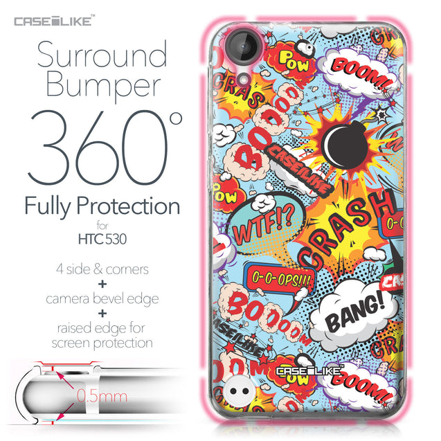 HTC Desire 530 case Comic Captions Blue 2913 Bumper Case Protection | CASEiLIKE.com