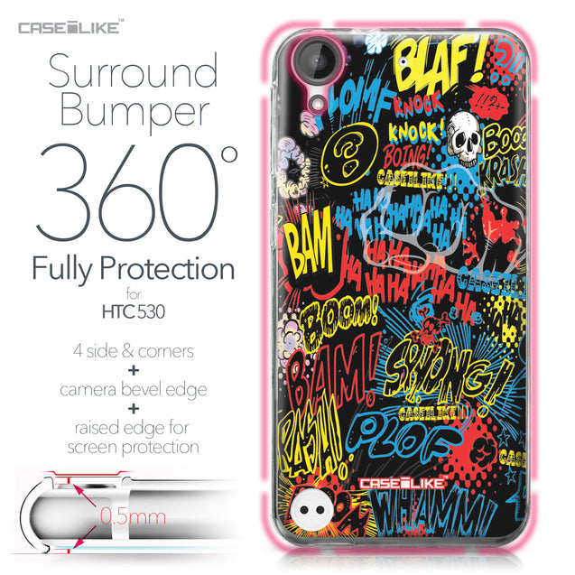 HTC Desire 530 case Comic Captions Black 2915 Bumper Case Protection | CASEiLIKE.com