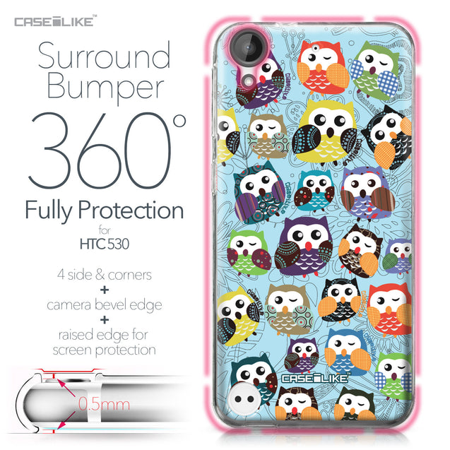 HTC Desire 530 case Owl Graphic Design 3312 Bumper Case Protection | CASEiLIKE.com