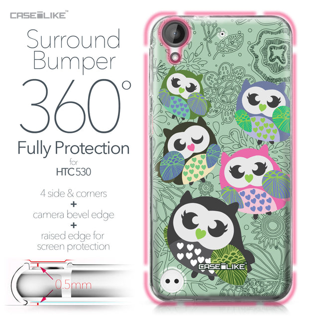 HTC Desire 530 case Owl Graphic Design 3313 Bumper Case Protection | CASEiLIKE.com