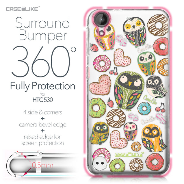 HTC Desire 530 case Owl Graphic Design 3315 Bumper Case Protection | CASEiLIKE.com
