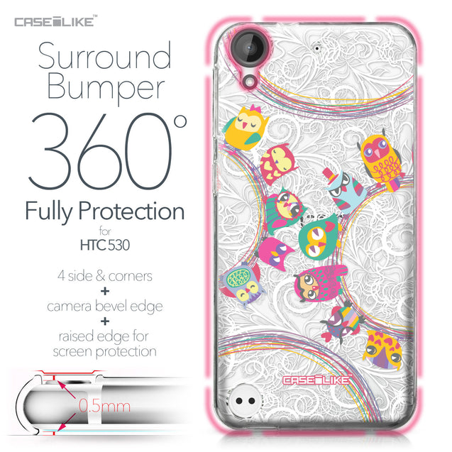 HTC Desire 530 case Owl Graphic Design 3316 Bumper Case Protection | CASEiLIKE.com